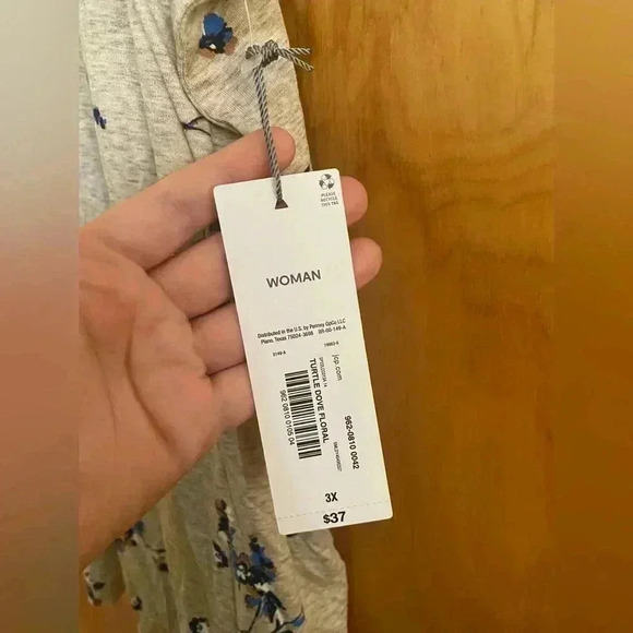 Liz Claiborne Top Beige Floral Turtle Dove Size 3x NWT - Picture 8 of 10